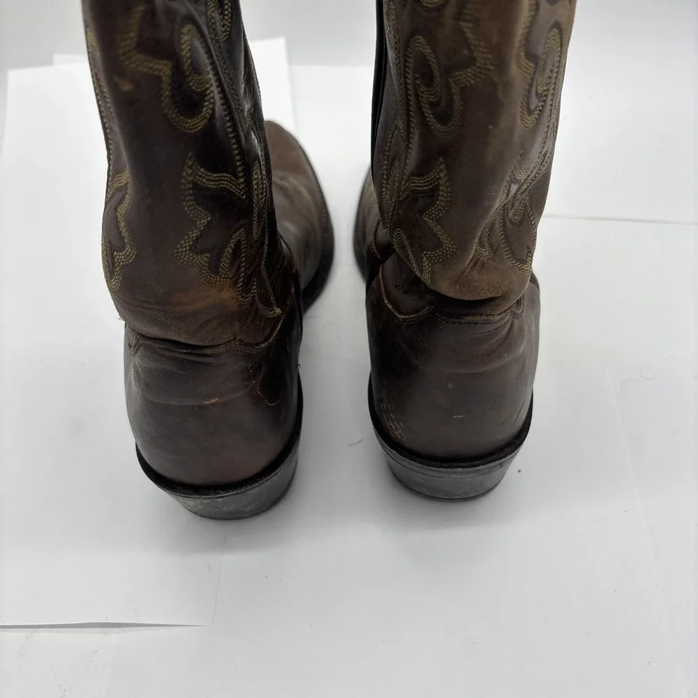 Justin Brown Embroidered Cowboy  Festival Boots Size 5.5 Mexican Men's 6.5/7